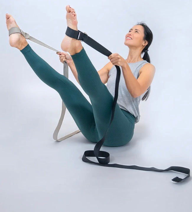 Yoga Strap – Yellow Stretching Strap w/ Metal Buckles